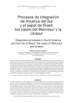 Procesos de integración de América del Sur y el papel de Brasil: los