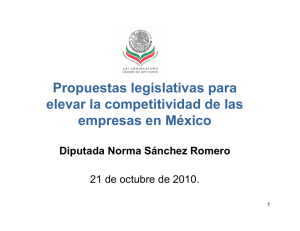 Propuestas legislativas para elevar la competitividad de las