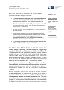 Encuesta “Empresas Alemanas en España. Clima coyuntural 2016