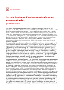 Servicio Público de Empleo como desafío en un momento