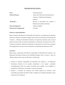 DESCRIPCION DEL PUESTO Nivel: Profesional Junior Título del
