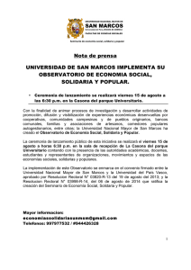 nota de prensa Observatorio ESSP