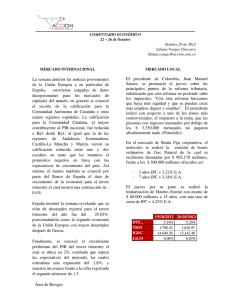 &Aacute;rea de Riesgos La semana anterior las noticias pr