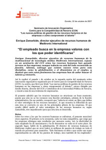 “El empleado busca en la empresa valores con los que poder