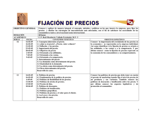 Plan de clase Fijación de Precio