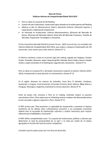 Nota de Prensa Informe Global de Competitividad 2014-2015 CDI-SNI