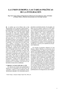 LA UNION EUROPEA: LAS TAREAS POLÍTICAS DE LA