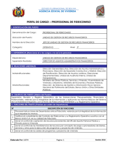 PERFIL DE CARGO – PROFESIONAL DE FIDEICOMISO