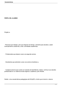 PERFIL DEL ALUMNO Dirigido a: - Personas