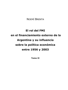 El rol del FMI en el financiamiento externo de la Argentina y