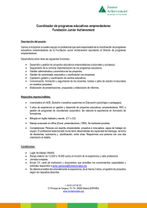 Coordinador de programas educativos emprendedores Fundaci&oacute;n