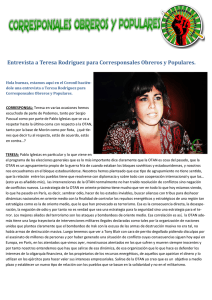 Entrevista a Teresa Rodriguez para Corresponsales Obreros y