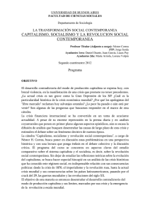 Capitalismo, socialismo y revolución social contemporánea