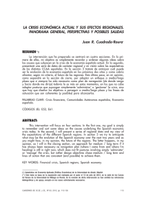 LA CRISIS ECON&Oacute;MICA ACTUAL y SUS EFECTOS REGIONALES