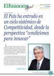 El País ha entrado en un ciclo sistémico de Competitividad, desde la