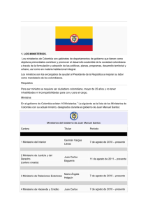 Ministros de Colombia - Educacion para el trabajo y el ser