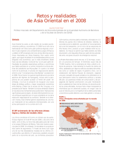 Retos y realidades de Asia Oriental en el 2008 - Anuario Asia