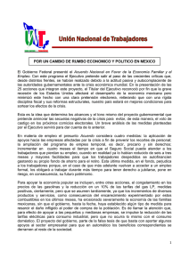 POR UN CAMBIO DE RUMBO ECONOMICO Y POLITICO EN MEXICO