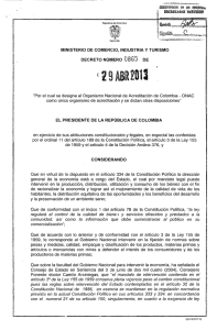 Decreto 865 del 29 de abril de 2013