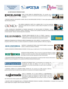 Síntesis Informativa 25 de mayo de 2016