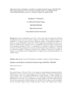 Populismo y "Getulismo" en el Brasil de Getulio Vargas, 1930