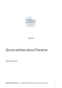 Some articles about Panama July 2010