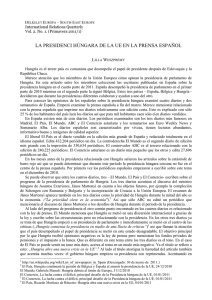 la presidenci h&uacute;ngara de la ue en la prensa espa&ntilde;ol - South