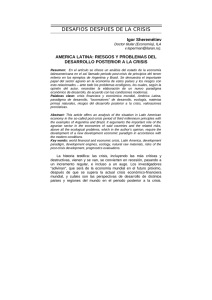 DESAFIOS DESPUES DE LA CRISIS