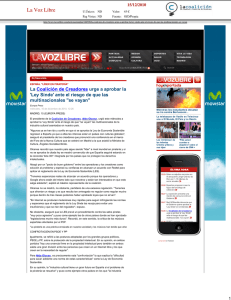 La Coalici&oacute;n de Creadores urge a aprobar la `Ley Sinde`