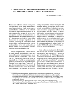 LA DEBILIDAD DEL ESTADO COLOMBIANO EN TIEMPOS DEL
