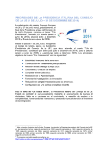 Prioridades de la Presidencia italiana del Consejo de la UE
