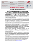 Invierte Arca Continental en industria azucarera argentina