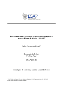 Determinantes del crecimiento en una economía pequeña y abierta