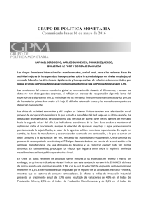 Comunicado de Prensa GPM Mayo 2016
