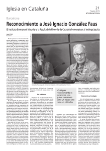Artículo: "Reconocimiento a José Ignacio González Faus"