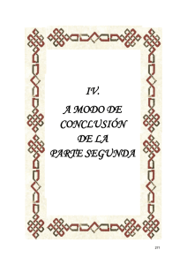 IV. A MODO DE CONCLUSIÓN DE LA PARTE SEGUNDA