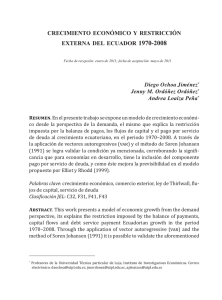 CRECIMIENTO ECONÓMICO Y RESTRICCIÓN EXTERNA DEL