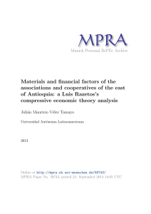 Materials and financial factors of the associations and cooperatives