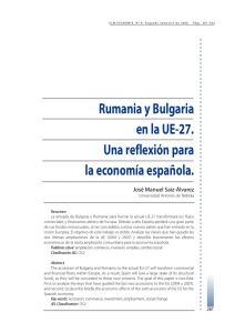 Rumania y Bulgaria en la UE-27. Una reflexión