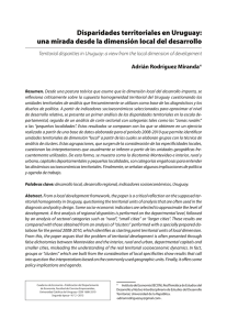 Disparidades territoriales en Uruguay: una mirada desde la