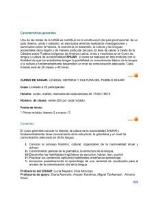 CURSO DE SHUAR: LENGUA, HISTORIA Y CULTURA DEL