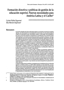 Formaci&oacute;n directiva y pol&iacute;ticas de gesti&oacute;n de la educaci&oacute;n superior