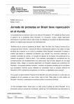 Jornada de protestas en Brasil tiene repercusión en el mundo