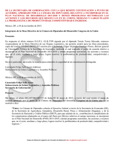DE LA SECRETARÍA DE GOBERNACIÓN, CON LA QUE REMITE