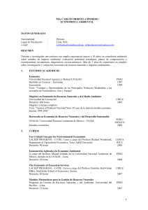 MSc CARLOS ORIHUELA ROMERO ECONOMISTA AMBIENTAL