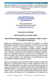 Spanish version The Price of Free RSA Gerd Leonhard Futurist
