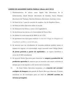 LOGROS DE ALEJANDRO GARCIA PADILLA: (Hasta abril 2013) 1