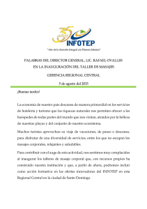 Palabras Rafael Ovalles en la inaugración Taller de Masajes