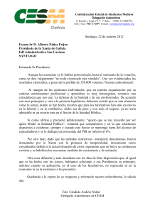 Santiago, 22 de octubre 2012 Excmo Sr D. Alberto Núñez Feijoo