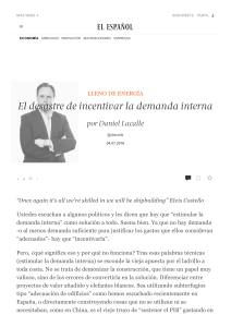 El desastre de incentivar la demanda interna
